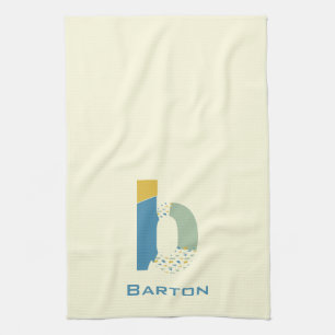 Modernes Abstraktes Letter B Monogramm Geschirrtuch