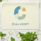 Modernes Abstraktes Letter-C-Monogramm Geschirrtuch (Gefaltet)