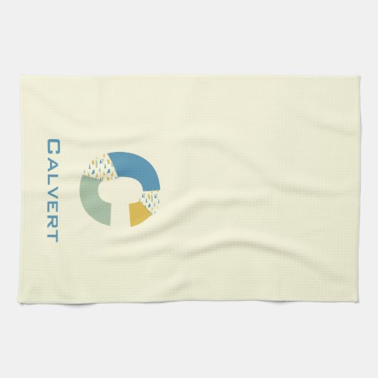 Modernes Abstraktes Letter-C-Monogramm Geschirrtuch (Horizontal)