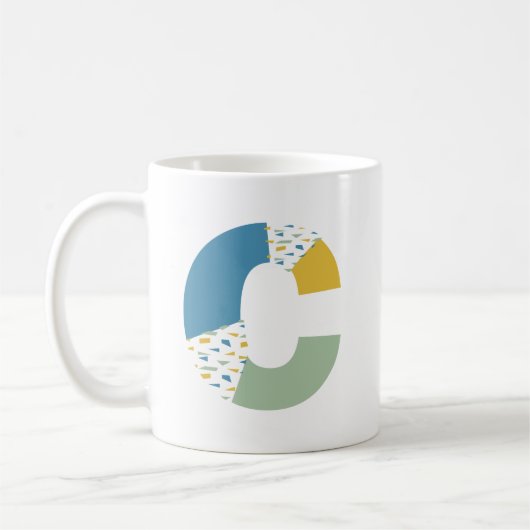 Modernes Abstraktes Letter-C-Monogramm Kaffeetasse (Links)