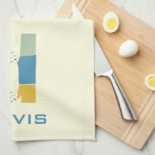 Modernes Abstraktes Letter-D-Monogramm Geschirrtuch (Viertel Falte)