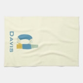 Modernes Abstraktes Letter-D-Monogramm Geschirrtuch (Horizontal)