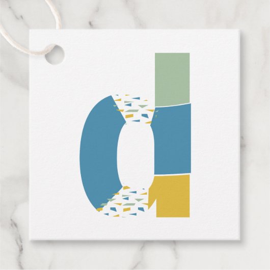 Modernes Abstraktes Letter-D-Monogramm Personalisi Geschenkanhänger (Vorderseite)