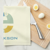 Modernes Abstraktes Letter-E-Monogramm Geschirrtuch (Viertel Falte)