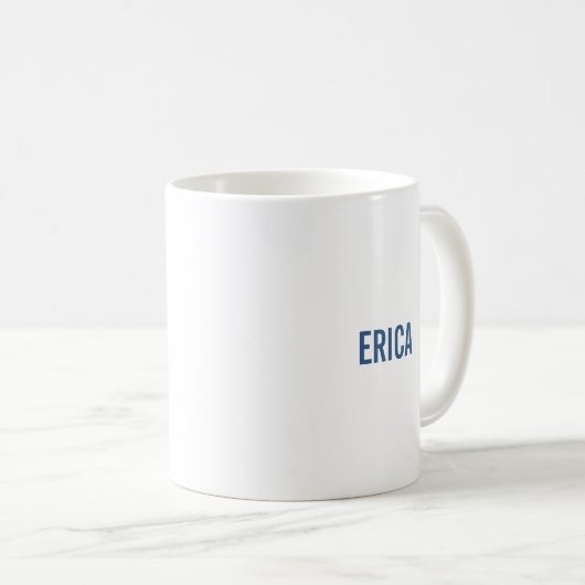 Modernes Abstraktes Letter-E-Monogramm Kaffeetasse (VorderseiteRechts)