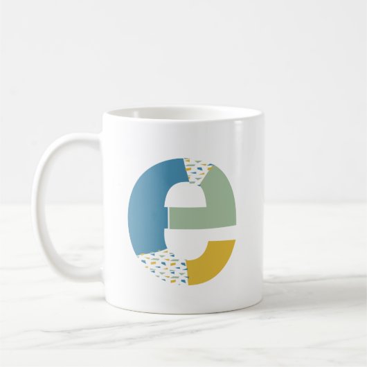 Modernes Abstraktes Letter-E-Monogramm Kaffeetasse (Links)