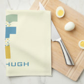 Modernes Abstraktes Letter F Monogram Geschirrtuch (Viertel Falte)