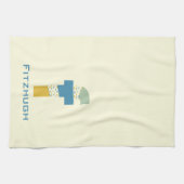 Modernes Abstraktes Letter F Monogram Geschirrtuch (Horizontal)