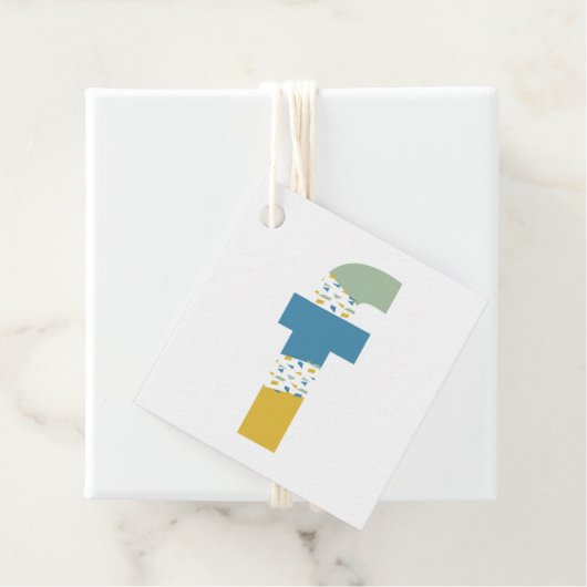 Modernes Abstraktes Letter F Monogram Personalisie Geschenkanhänger (Beispiel)