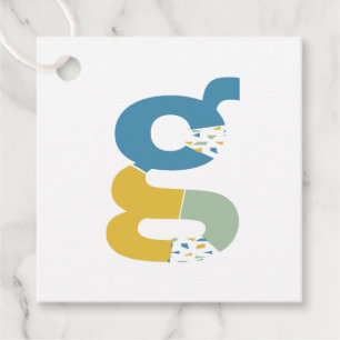 Modernes Abstraktes Letter G Monogram Personalisie Geschenkanhänger