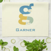 Modernes Abstraktes Letter G Monogramm Geschirrtuch (Gefaltet)
