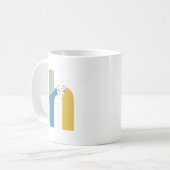 Modernes Abstraktes Letter H Monogram Kaffeetasse (Vorderseite Links)