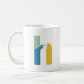 Modernes Abstraktes Letter H Monogram Kaffeetasse (Links)