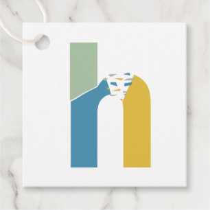 Modernes Abstraktes Letter H Monogram Personalisie Geschenkanhänger