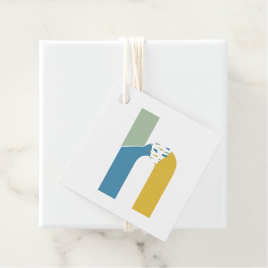 Modernes Abstraktes Letter H Monogram Personalisie Geschenkanhänger (Beispiel)