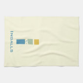 Modernes Abstraktes Letter-I-Monogramm Geschirrtuch (Horizontal)