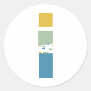 Modernes Abstraktes Letter-I-Monogramm Personalisi Runder Aufkleber