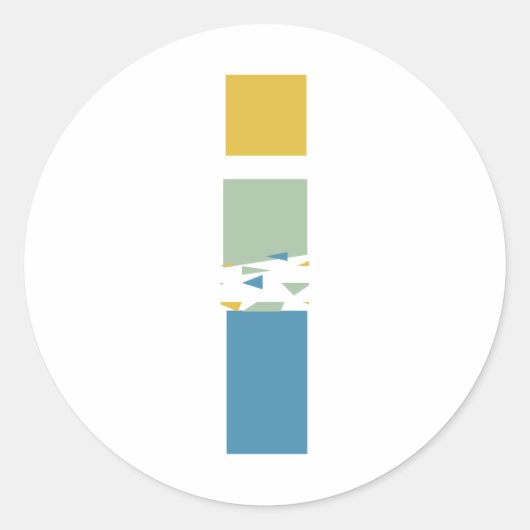 Modernes Abstraktes Letter-I-Monogramm Personalisi Runder Aufkleber (Vorderseite)