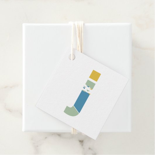 Modernes Abstraktes Letter J Monogram Personalisie Geschenkanhänger (Beispiel)