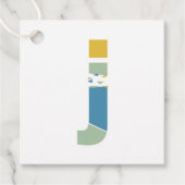 Modernes Abstraktes Letter J Monogram Personalisie Geschenkanhänger (Vorderseite)