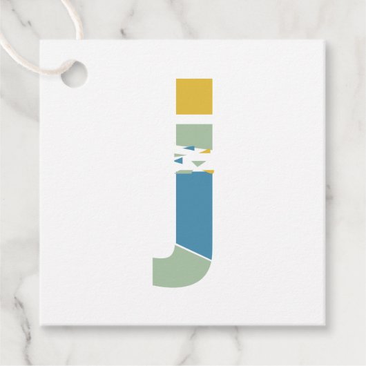 Modernes Abstraktes Letter J Monogram Personalisie Geschenkanhänger (Vorderseite)