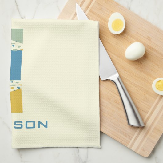 Modernes Abstraktes Letter L Monogram Geschirrtuch (Viertel Falte)