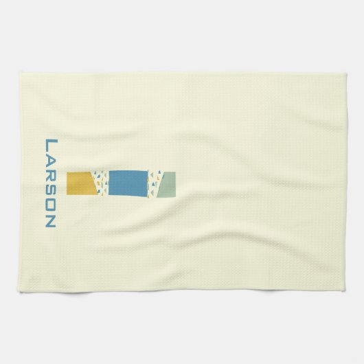 Modernes Abstraktes Letter L Monogram Geschirrtuch (Horizontal)