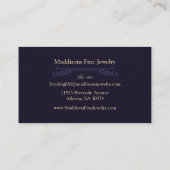 Modernes Abstraktes Lila Gold Visitenkarte (Rückseite)