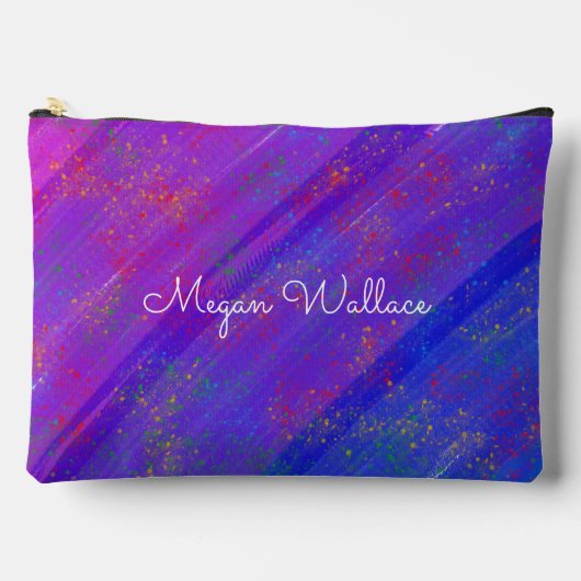 Modernes Abstraktes Lila Muster Zubehörtasche (Vorderseite)