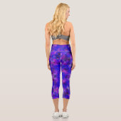 Modernes Abstraktes Lila Paint Spritzer Universum Capri Leggings (Rückseite)