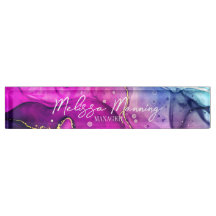 Modernes Abstraktes Lila rosa Aquarellschild