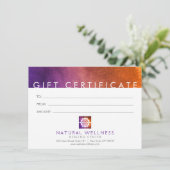 Modernes Abstraktes Lila Wellness-Geschenkgutschei (Stehend Vorderseite)