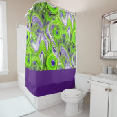 Modernes Abstraktes Limett Grün, Lila und Gelb Duschvorhang (Beispiel)