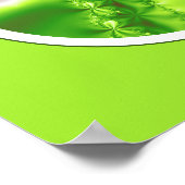 Modernes Abstraktes Limettengrün-Fraktal Poster (Ecke)