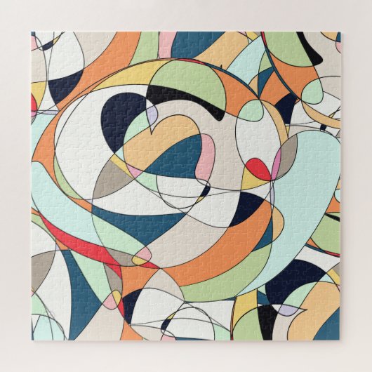 Modernes Abstraktes Line Art Design Puzzle (Horizontal)