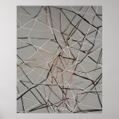 Modernes Abstraktes Linealgold schwarz grau Poster (Vorne)