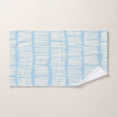 Modernes Abstraktes Linienmuster in Pastellblau Badhandtuch Set (Handtuch)