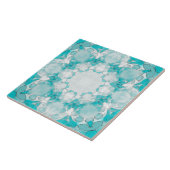 Modernes abstraktes Mandala-Muster, aquamarin, wei Fliese (Seite)