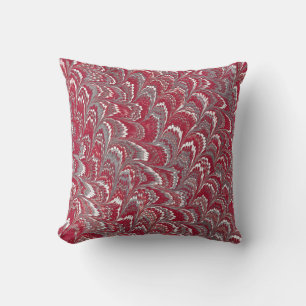 Modernes Abstraktes Marbled Texture Burgundy Kissen
