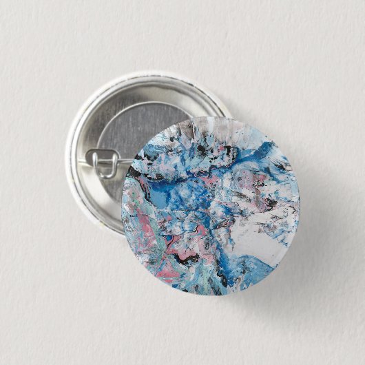 Modernes Abstraktes Marmor in rosa Blau Lila Button (Vorne & Hinten)