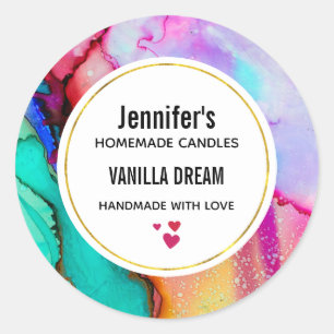 Modernes Abstraktes Marmorbad Runder Aufkleber