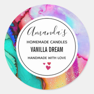 Modernes Abstraktes Marmorbad Runder Aufkleber