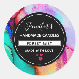 Modernes Abstraktes Marmorbad Runder Aufkleber