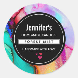 Modernes Abstraktes Marmorbad Runder Aufkleber