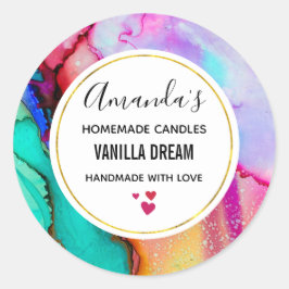 Modernes Abstraktes Marmorbad Runder Aufkleber