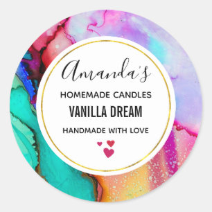 Modernes Abstraktes Marmorbad Runder Aufkleber