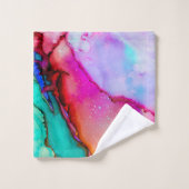 Modernes Abstraktes Marmordesign Badhandtuch Set (Waschlappen)