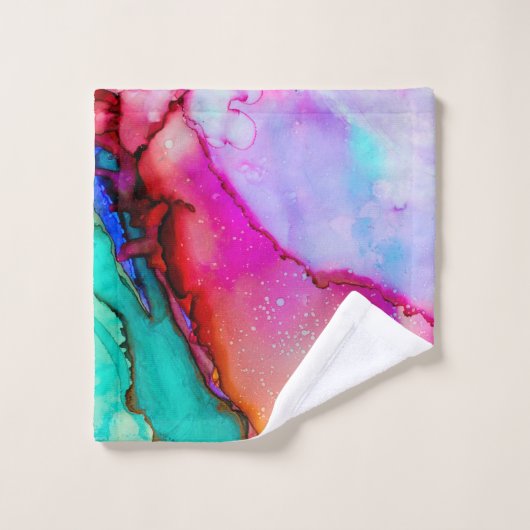 Modernes Abstraktes Marmordesign Badhandtuch Set (Waschlappen)