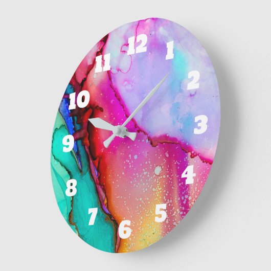 Modernes Abstraktes Marmordesign Große Wanduhr (Winkel)