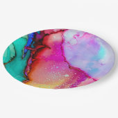 Modernes Abstraktes Marmordesign Pappteller (Schrägansicht)